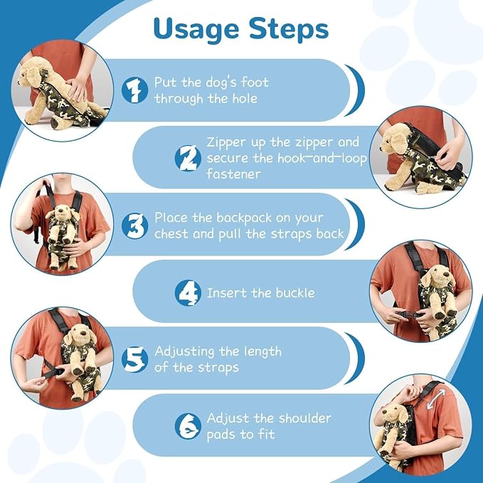 YUDODO Pet Dog Carrier Backpack Adjustable Dog Front Carrier, Legs Out Easy-Fit - Image 3