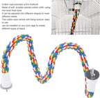 2PCS 60cm/23.6in Bird Rope Perch, 1.8cm Soft Cotton Parakeet Perches, Colorful - Image 5