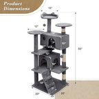 Athena Collection Cat Tree, 54 Inch Cat Tree Tower - Image 2