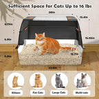Vivifying Stainless Steel Litter Box, XL Side Entry Extra Large Litter Box - Image 2