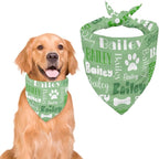 Personalized Dog Bandanas Custom Neckwear Name Button Anti-loosening Dog Scarf by Unknown