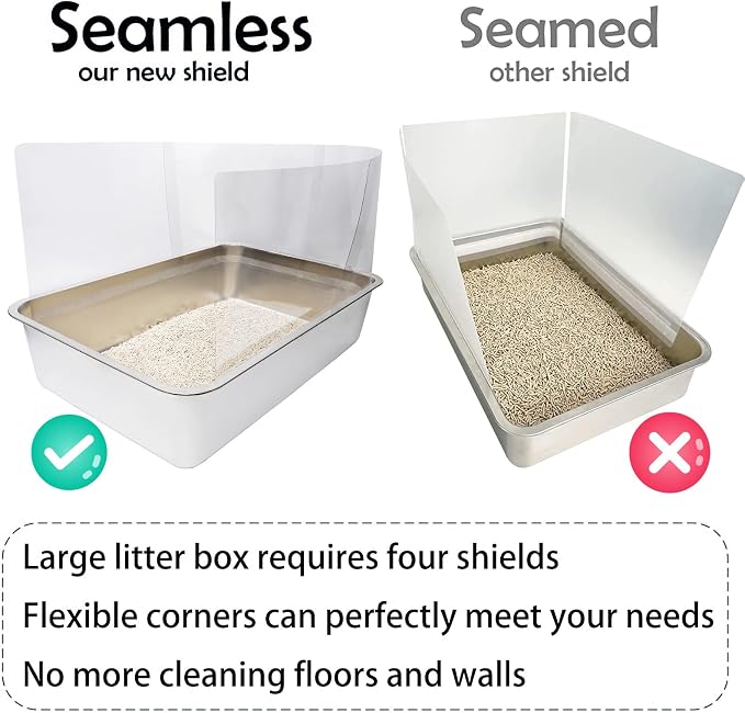 4PCS Cat Litter Box Pee Shields, Transparent Easy Clean Splash Guard - Image 5