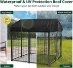 Dog Kennel Outside with Roof, Heavty Duty Welded Dog Crate Playpen with - Image 3