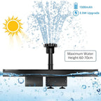 AISITIN Solar Fountain with 3.5 W Solar Panel, 1500 mAh Battery - Image 4