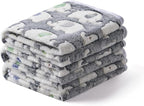 1 Pack 3 Blankets Super Soft Fluffy Premium Cute Elephant Pattern Pet Blanket by luciphia