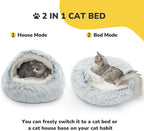 CATISM Cozy Plush Hooded Cat Bed, Indoor/Outdoor, Self-Warming Cave, Removable - Image 3