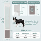 Dog Door for Sliding Glass Doors, Adjustable Height 76 1/8"-80 7/8" Aluminum - Image 2
