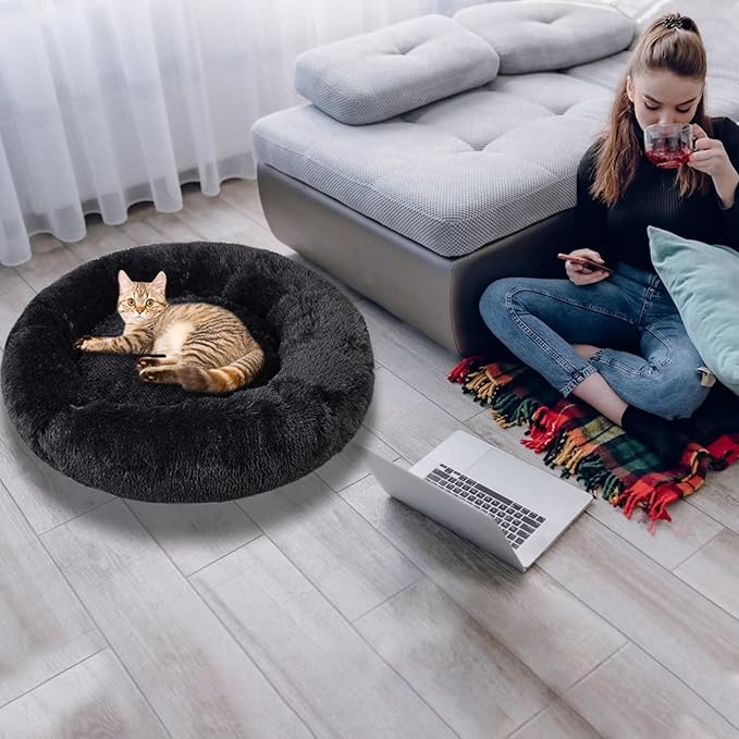 Cat Beds for Indoor Cats, 15.7 Inch Small Cats Beds, Washable-Round Pet Bed for - Image 5