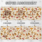 Dog Food Mat for Pet Cat Food Mat, Mushroom Absorbent Quick Dry Dog Bowl Mats - Image 4