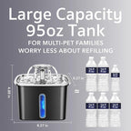 Veken Innovation Award Winner Stainless Steel Cat Water Fountain, 95oz/2.8L - Image 3