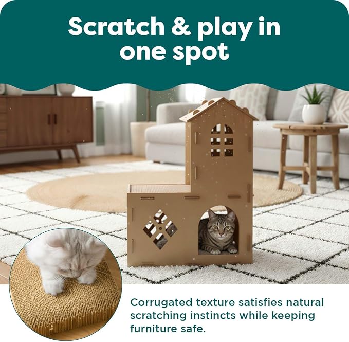 FurHaven Castle Tower Multi-Level Cardboard Cat House - Image 4