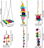 8 Pcs Parakeet Cockatiel Bird Toys, Parrots Cage Accessories Swing Wooden Perch - Image 5