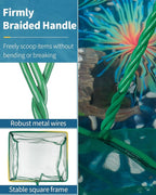 Pawfly Aquarium Fish Net with Braided Metal Handle Square Net with Soft Fine - Image 4