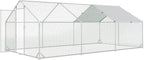 Large Metal Chicken Coop with Run Walk-in Poultry Cage Chicken Runs House Pen - Image 3
