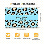 Puppy Feeding Mat 24x16 inch Blue Leopard Print Pet Bowl Placemat Non Slip - Image 6