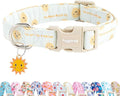 Faygarsle Sunshine Pattern Dog Collar, Adjustable Cotton Fabric, Cute Design by Faygarsle