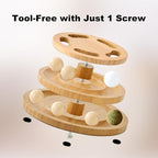 Cat Ball Track Toy with Puzzle Top, Extra Large Wooden Cat Toys - Image 6