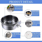Tfwadmx 6 Pcs Bird Feeding Dish Cups Parrot Food Bowl Clamp Holder Coop Cup - Image 5