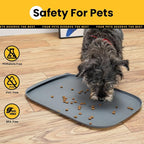Silicone Dog Food Mat with Side Pocket & Hook Hole, Soft Raised Edges, Easy - Image 6
