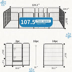 NEWBULIG Dog Playpen 16 Panels 32" Height Foldable Heavy Duty Metal Dog - Image 3