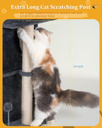 24in Cat Tree Tower with Scratching Post, 19 * 16.5in Window Perch Bed - Image 5
