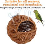 BNOSDM Rattan Bird Nest Parrot Nesting House Parakeet Hanging Swing Soft - Image 6