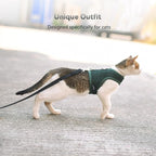 Cat Harness and Leash for Walking Escape Proof Breathable Mesh Fabric, Solid - Image 7