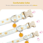 Faygarsle Sunshine Pattern Dog Collar, Adjustable Cotton Fabric, Cute Design - Image 5