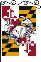 Maryland Summer Garden Flag, Maryland State Crab Flag, Crabs Nautical Garden by WPCTYQ