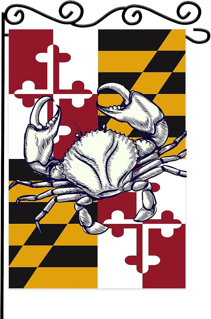 Maryland Summer Garden Flag, Maryland State Crab Flag, Crabs Nautical Garden by WPCTYQ