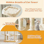 Large Cat Tree 66 Inch, Sisal Scratching Posts and Hammock, Pet Play House - Image 3