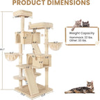 SHA CERLIN 65in Larger Cat Tree Tower Condo - Image 8