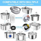 Cat Water Fountain Filter for Stainless Steel 108oz/3.2L& 67oz/2L Automatic Pet - Image 2