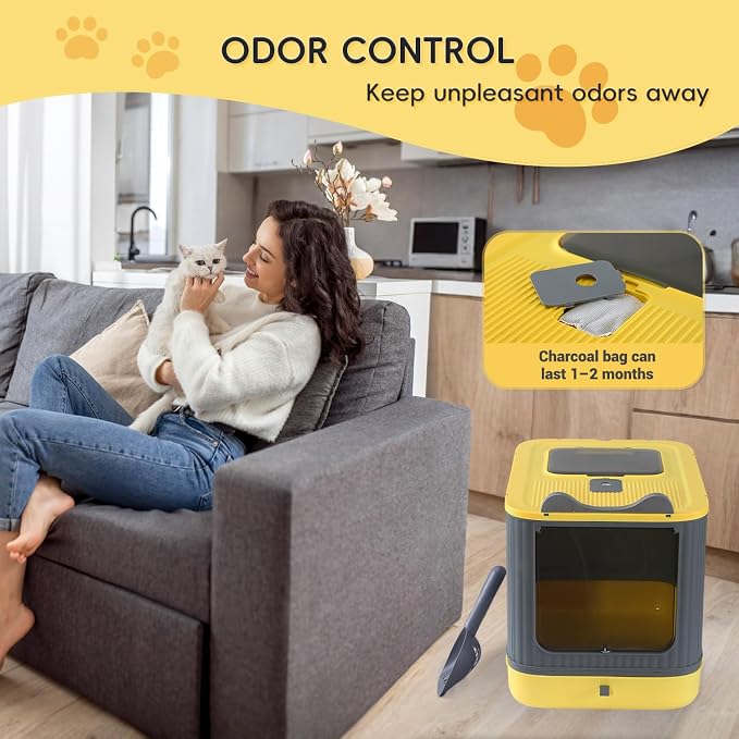 Upgraded Fully Enclosed Cat Litter Box - Image 6