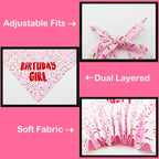 Birthday Girl Dog Bandanas 1 Pack, Triangle Reversible Pet Scarves - Image 5