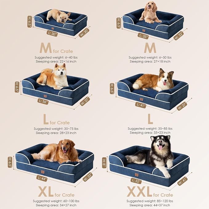 EHEYCIGA Orthopedic Dog Beds for Extra Large Dogs, Waterproof Memory Foam XL - Image 5