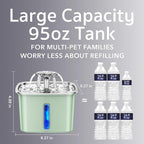 Veken Innovation Award Winner Stainless Steel Cat Water Fountain, 95oz/2.8L - Image 3