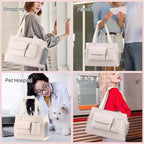 Dog Carrier Purse, Fashion Leather Pet Carrier Bag, Airline Approved Soft Sided - Image 6