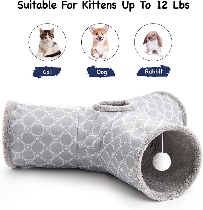 Tempcore Pet Cat Tunnel Tube Cat Toys 3 Way Collapsible, Cat Tunnels - Image 6