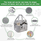Large Cat Carrier for 2 Cats, Soft Side Pet Carrier for Cats Small Dog - Image 4