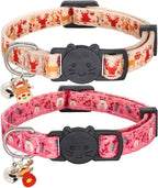 Christmas Cat Collar, Cotton 2 Pack Cat Collar by Giecooh