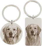 Custom Pet Portrait Keychain – Personalized Photo Engraved Keychain by CUSTOMGIFTSHOPUSA