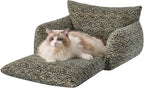 Hollypet Cat Bed Fluffy Plush Mutifuctional Double-Layer Soft Pet Couch - Image 2