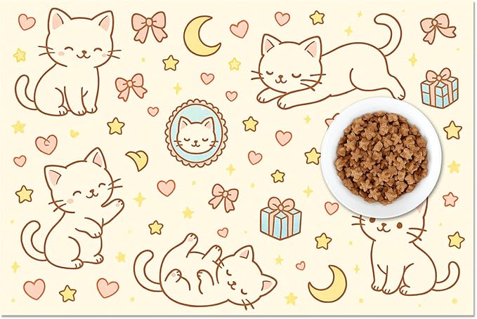 Cute Sweet Cat Food Mat for Dog Food Mat Food and Water Bowl Pet Feeding Bowl - Image 8