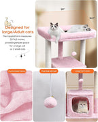 SYANDLVY Small Cat Tree for Indoor Cats Large Adult, Modern House - Image 4