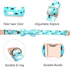 Dog Collar-Bow Dog Collar Blue Bear Pattern Pet Collar Dog Cute Bow Tie Soft - Image 2