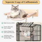 JSPYFITS Wooden Cat Wall Hammock, 18.9 x 12.6 Inch Double Layer Cat Furniture - Image 6