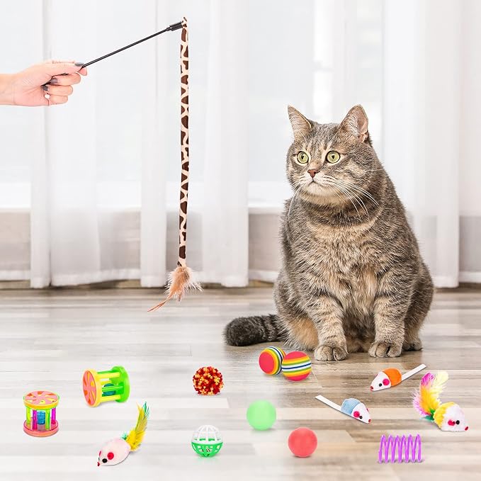 Retro Shaw 33Pcs Cat Toys for Indoor Cats Kitten, Collapsible Play Tunnel - Image 6