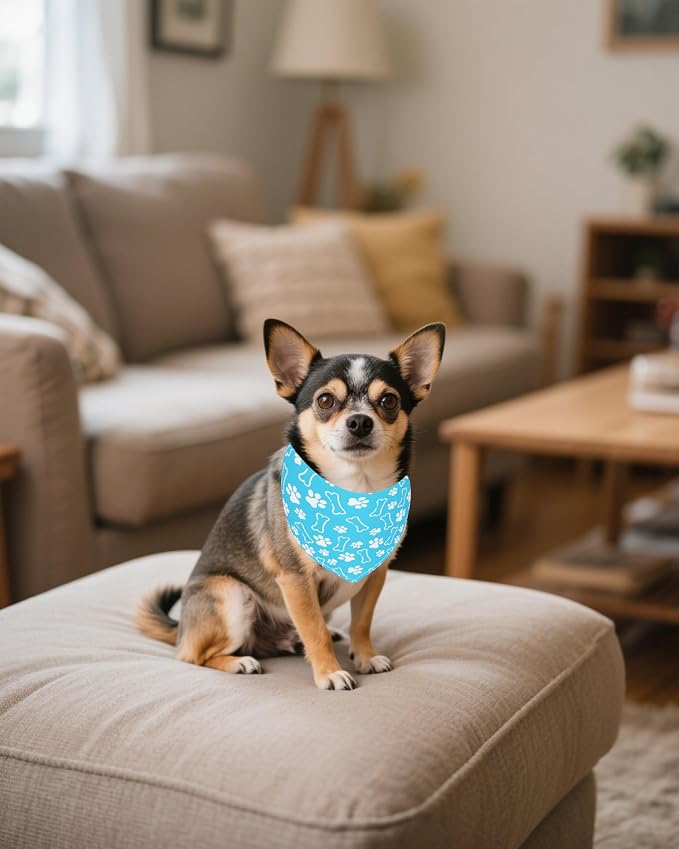 PET SHOW 50 Pack Paw Pattern Small Dog Bandanas Bulk XS Washable Puppy Girl Boy - Image 8