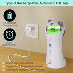 TBTeek Cat Toy, Automatic Motion-Activated, 5 Fun Patterns, 4 Speed Modes - Image 6